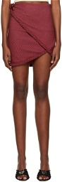 Helenamanzano Burgundy Braided Miniskirt