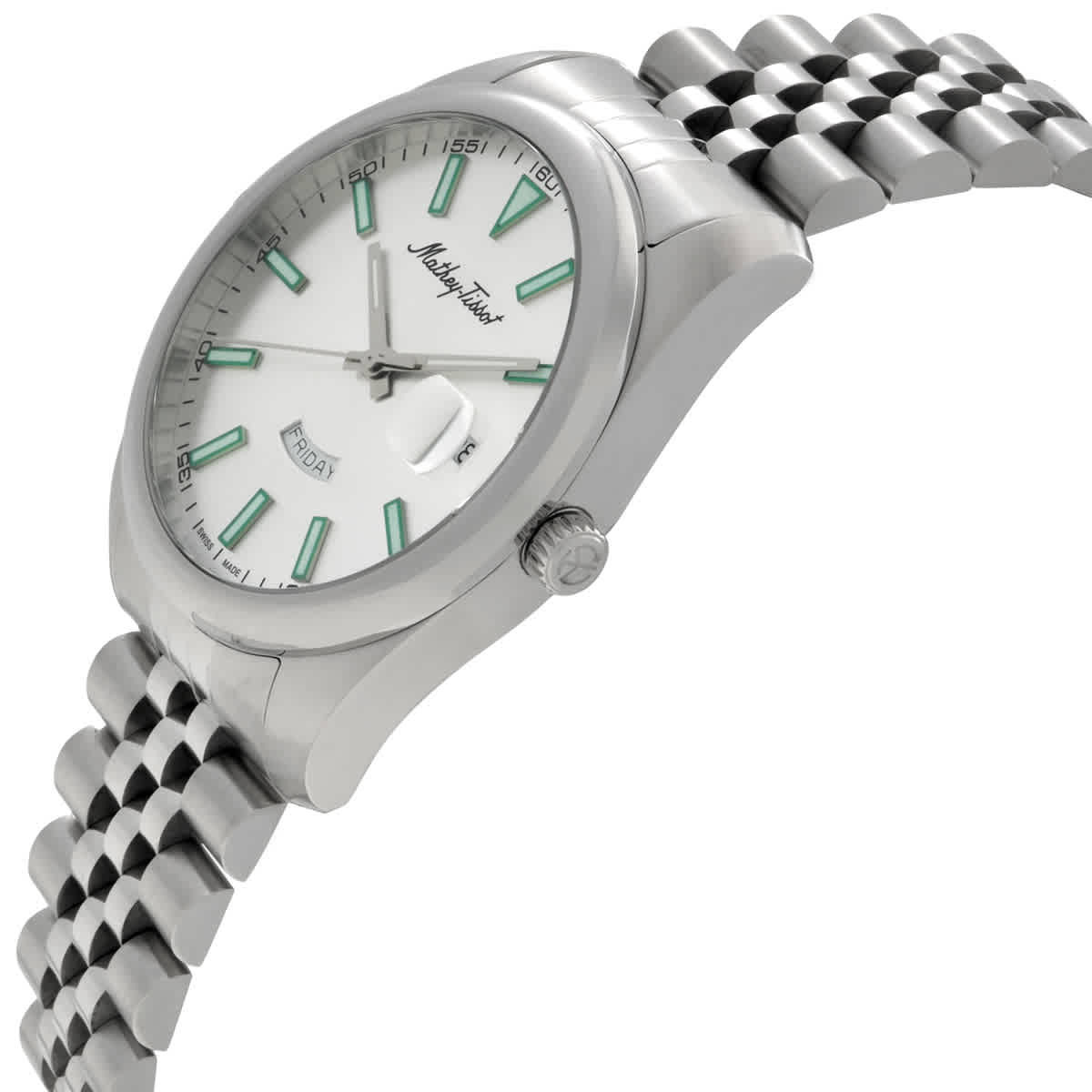 Mathey-Tissot Mathy Day-Date Quartz Silver Dial Mens Watch H510AS
