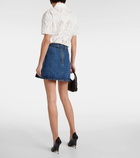 Self-Portrait High-rise denim miniskirt