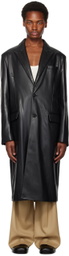System SSENSE Exclusive Black Faux-Leather Coat