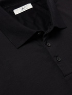 Mr P. - Silk and Cotton-Blend Polo Shirt - Black
