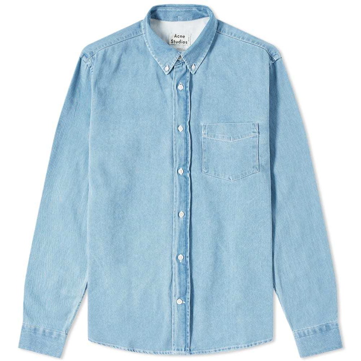 Photo: Acne Studios Isherwood Denim Shirt Bleached Denim