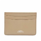 A.P.C. Men's A.P.C Andre Smooth Leather Card Holder in Greige
