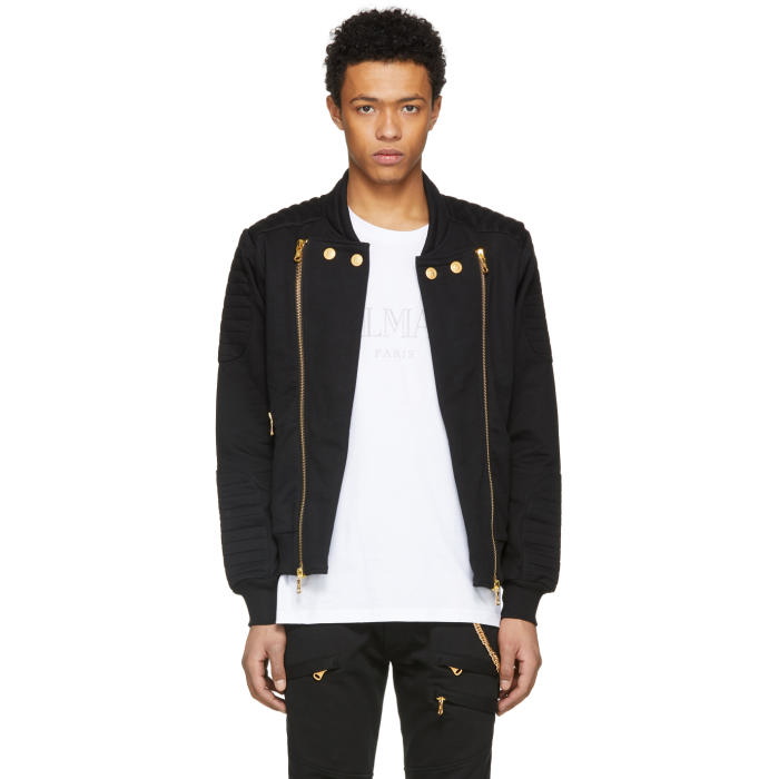 Pierre Black and Gold Zipper Jacket Pierre Balmain