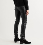 SAINT LAURENT - Skinny-Fit Leather Trousers - Black