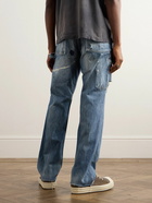 SAINT Mxxxxxx - Straight-Leg Distressed Paint-Spattered Jeans - Blue