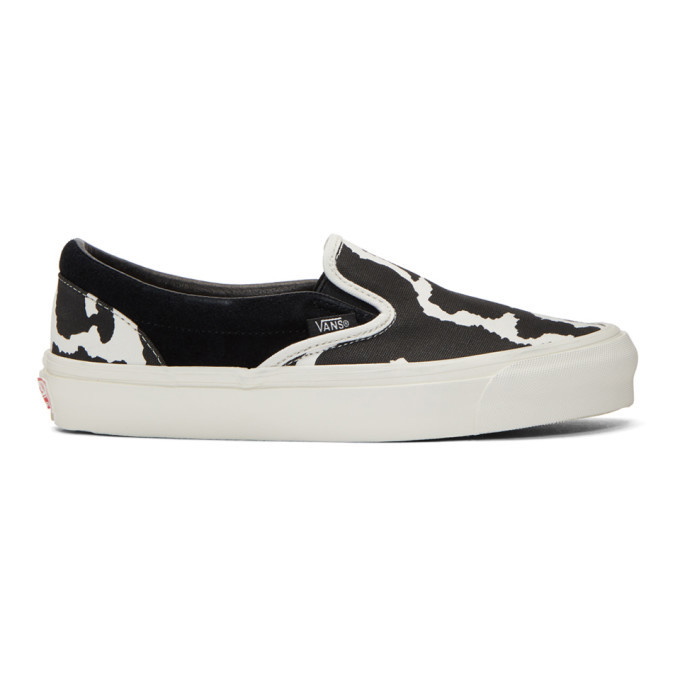 Photo: Vans Black and White Cow OG Classic Slip-On Sneakers