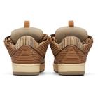 Lanvin Brown Faux-Raffia Curb Sneakers