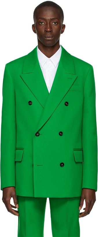Photo: Bottega Veneta Green Compact Wool Blazer