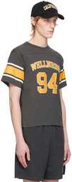 Sporty & Rich Gray & Orange 'Wellness 94' Rugby T-Shirt