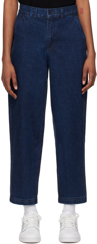 Photo: Sunspel Navy Tapered Jeans