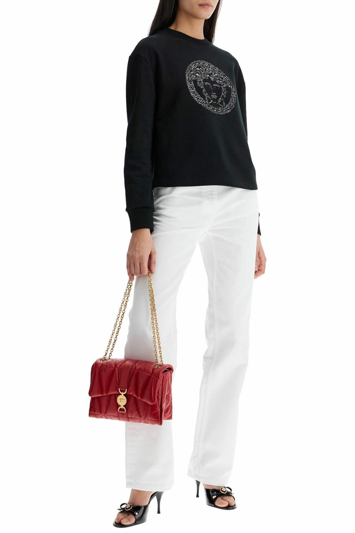 VERSACE quilted shoulder bag kleio Red Versace