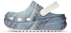 Crocs Kids White & Blue Classic Cutie Denim Clogs