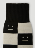 Face Patch Socks in Black