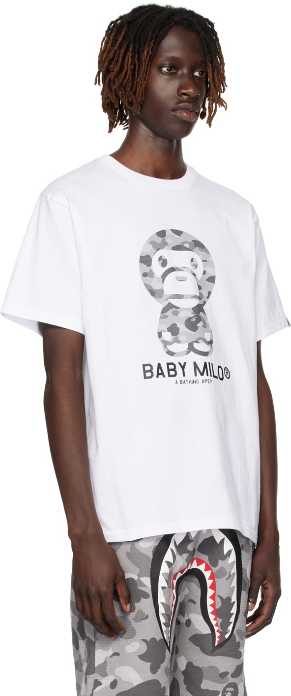 BAPE White Honeycomb Camo Baby Milo T-Shirt A Bathing Ape