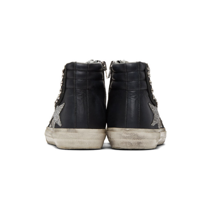 Golden Goose Black Crystal Slide High-Top Sneakers Golden Goose