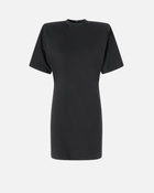 Pinko Mini Dress With Padded Shoulders And Strap Limo Black