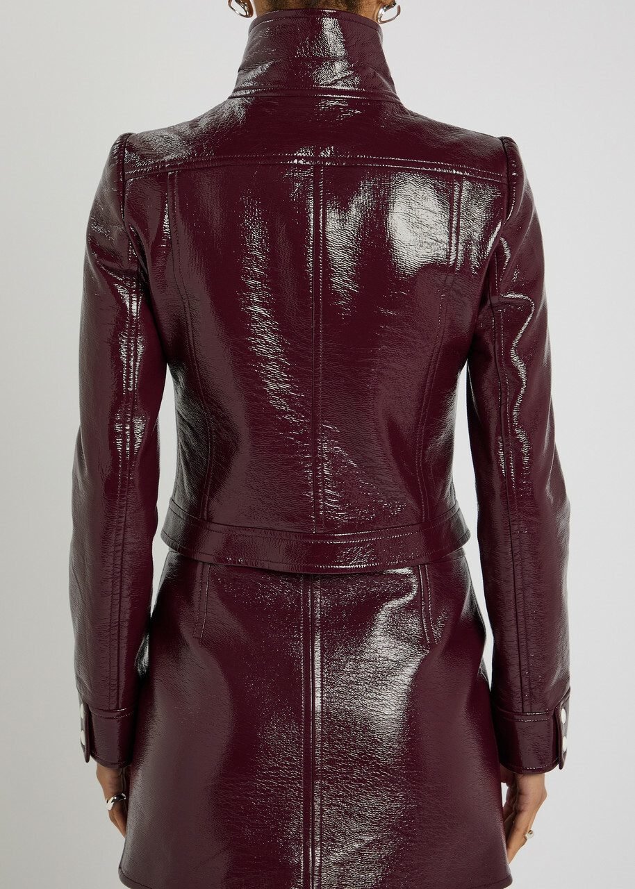 Courrèges Reedition Crinkled Vinyl Jacket Burgundy