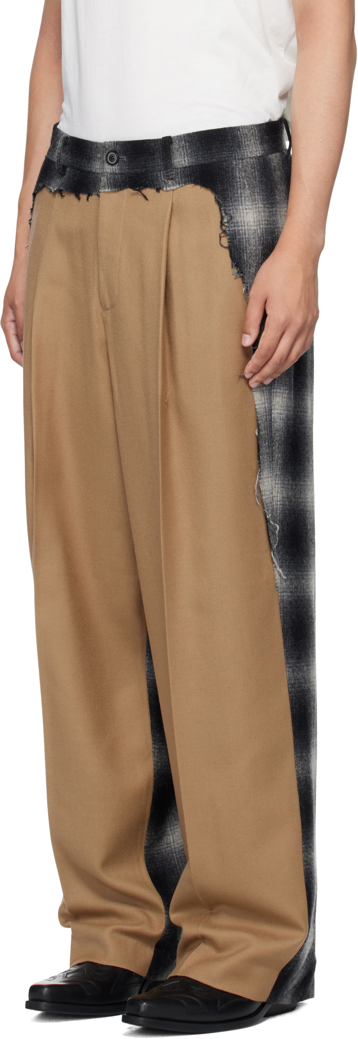 MMIC Beige Paneled Trousers