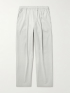 Folk - Straight-Pleated Cotton-Blend Seersucker Trousers - Gray
