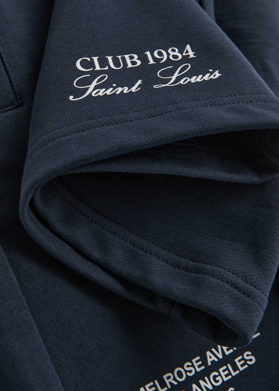 Club 1984 Melrose Printed Cotton Shorts Navy