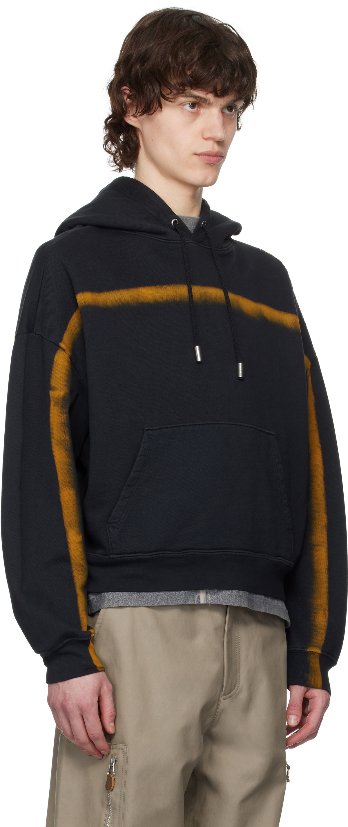 Eckhaus Latta Black Spray Detail Hoodie