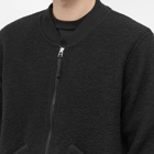Universal Works Men's Wool Fleece Zip Bomber Jacket in Black