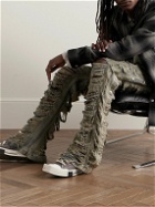 DRKSHDW by Rick Owens - Pusher Straight-Leg Distressed Drawstring Jeans - Gray