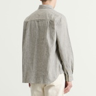 Folk Men's Easy Fit Shirt in Black Linen Stripe