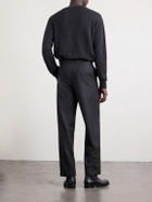 The Row - Ottis Straight-Leg Virgin Wool-Flannel Trousers - Black