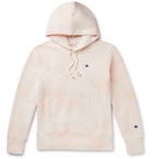 Champion - Logo-Embroidered Tie-Dyed Fleece-Back Cotton-Blend Jersey Hoodie - Pink