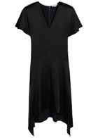 Stella Mccartney Asymmetric Satin Midi Dress Black
