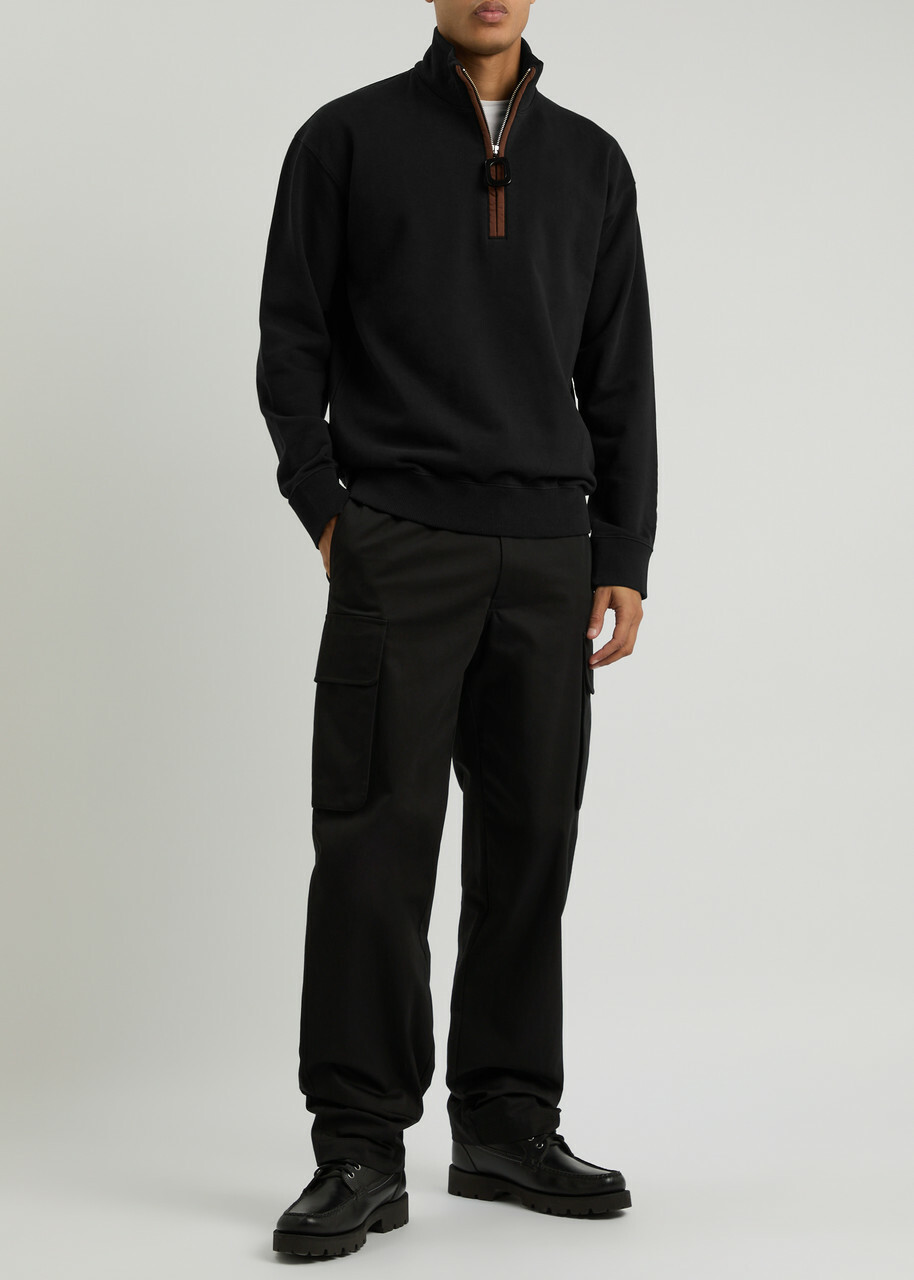 JW Anderson Half-zip Cotton Sweatshirt Black