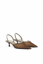 Diesel D-Ten & Half - Slingbacks in lace and leather - Heels Womens in Brown