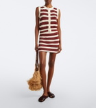 Eres Intervalle knitted striped cotton-blend lamé miniskirt