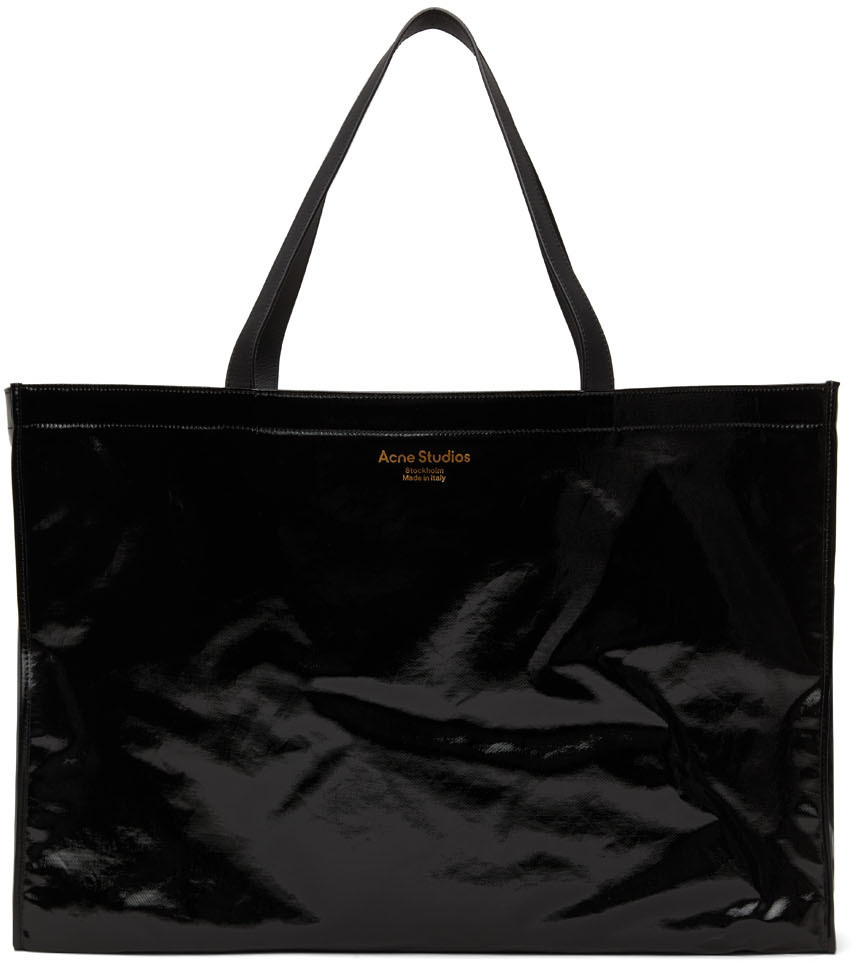 Acne Studios Black Oilcloth Tote Acne Studios