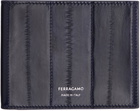 Ferragamo Navy Pinched Seam Wallet