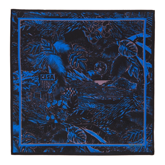 Paul Smith Black and Blue Chile Pocket Square