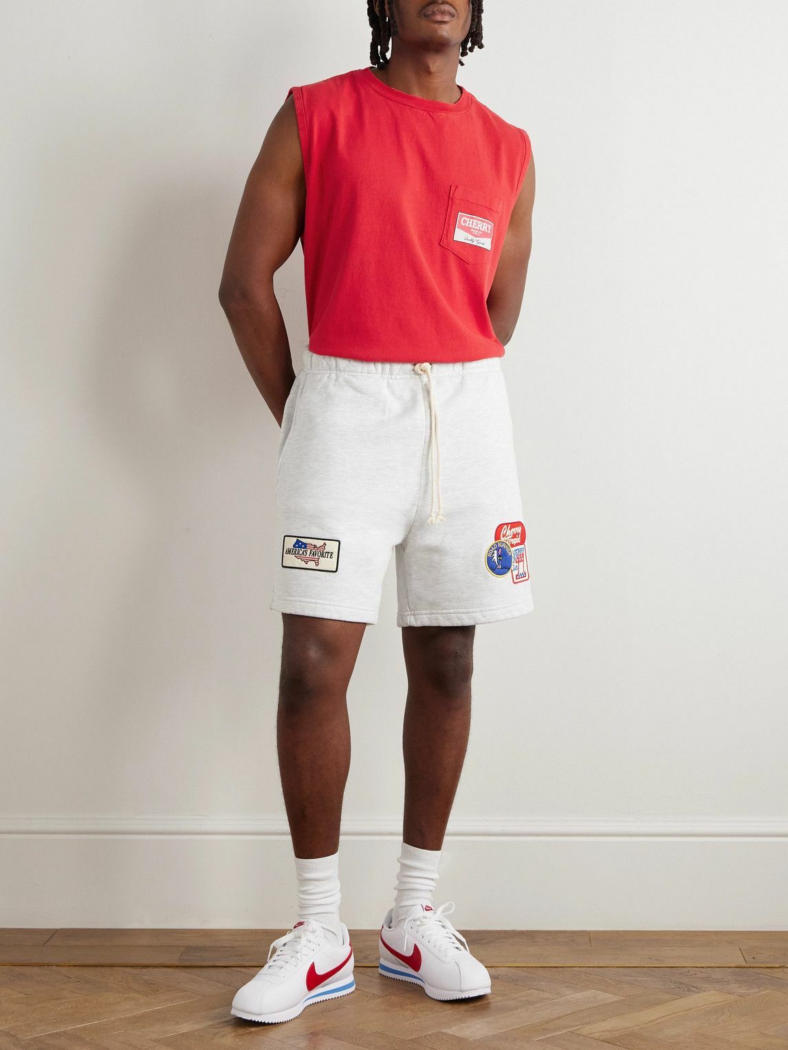 Cherry Los Angeles - Logo-Print Cotton-Jersey Tank Top - Red