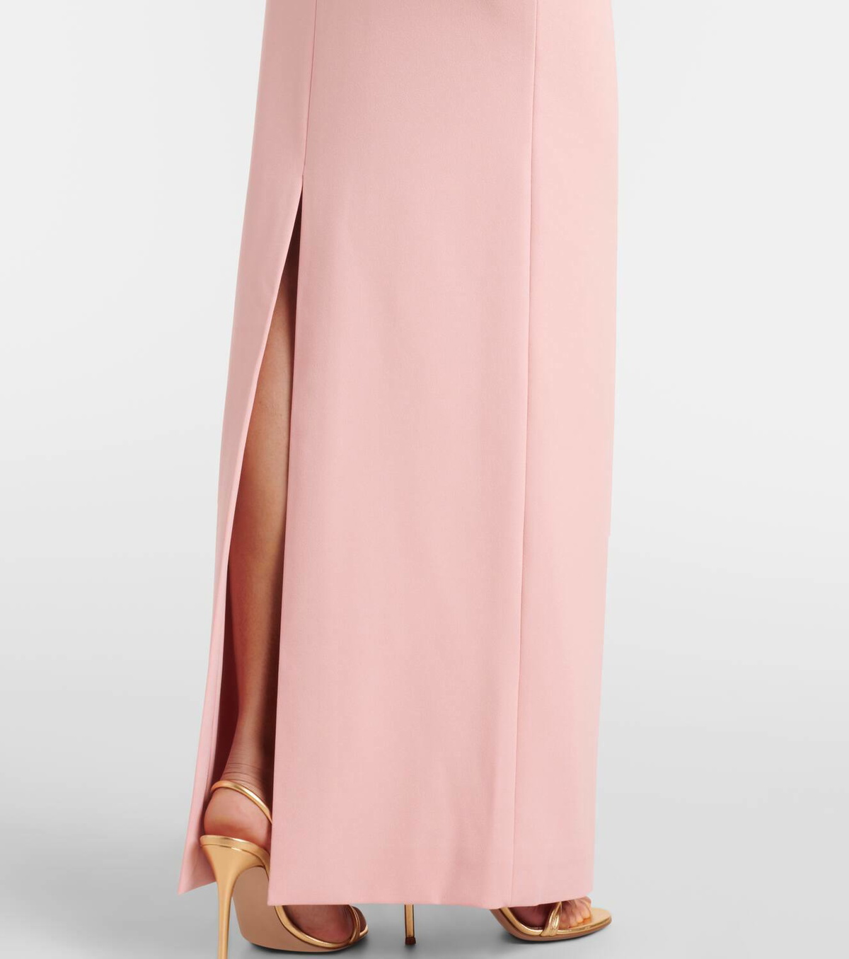 Solace London Afra crêpe and satin bustier gown
