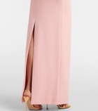 Solace London Afra crêpe and satin bustier gown