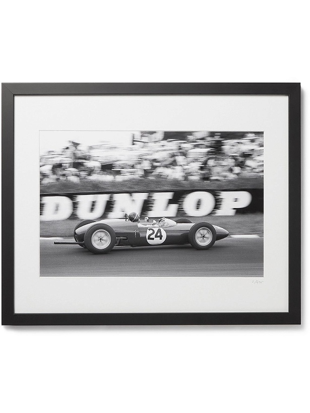 Photo: Sonic Editions - Framed 1961 Jim Clark in a Lotus 21 Print, 16&quot; x 20&quot;