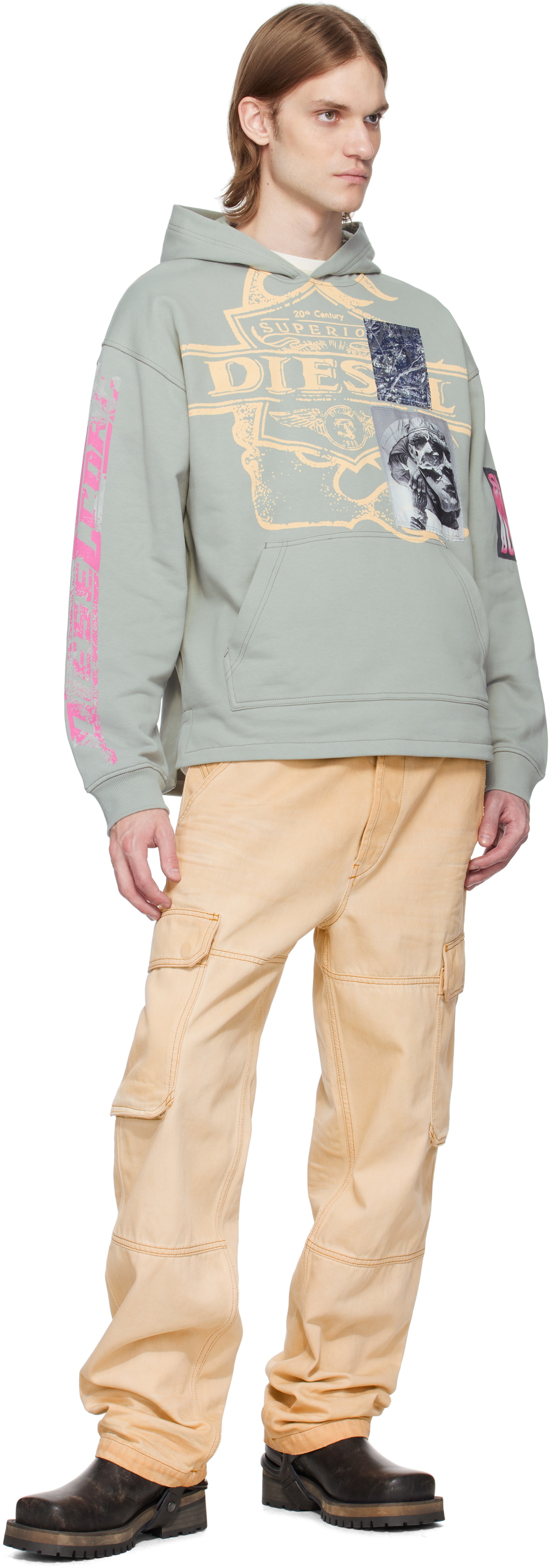Diesel Gray S-Baxt-Hood-R1 Hoodie Diesel