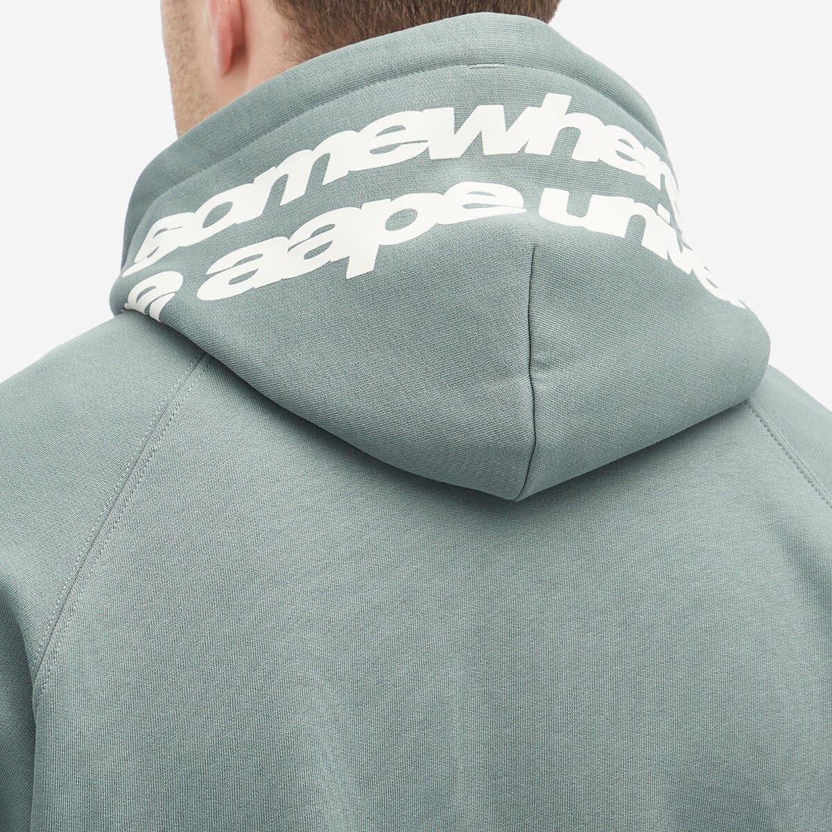 Men's AAPE Croc Chest Badge Hoody in Green (Beige)