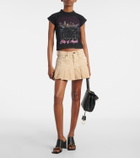 Balenciaga Pleated denim miniskirt