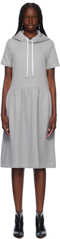 Photo: Comme des Garçons Girl Gray Cotton Back Pile Midi Dress