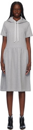 Comme des Garçons Girl Gray Cotton Back Pile Midi Dress