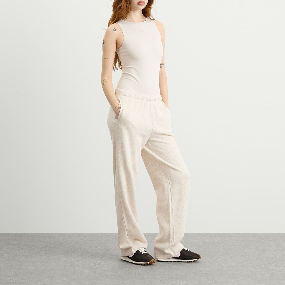 Nike Women's Form Tank Bodysuit in Lt Orewood Brown/Lt Iron Ore