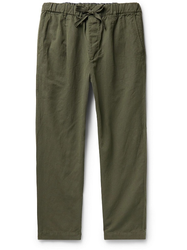 Photo: Alex Mill - Straight-Leg Cropped Slub Cotton and Linen-Blend Drawstring Trousers - Green