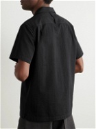 Mr P. - Convertible-Collar Cotton-Seersucker Shirt - Black